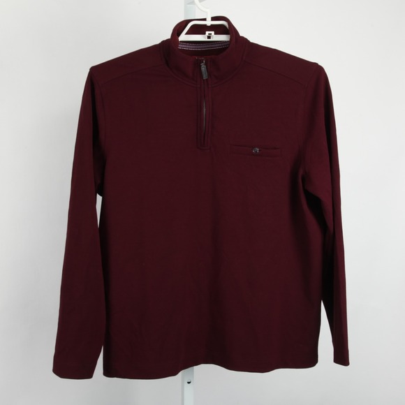Johnston & Murphy XC4 Pullover Shirt Mens Large Maroon Quarter Zip Stretch - Picture 2 of 11